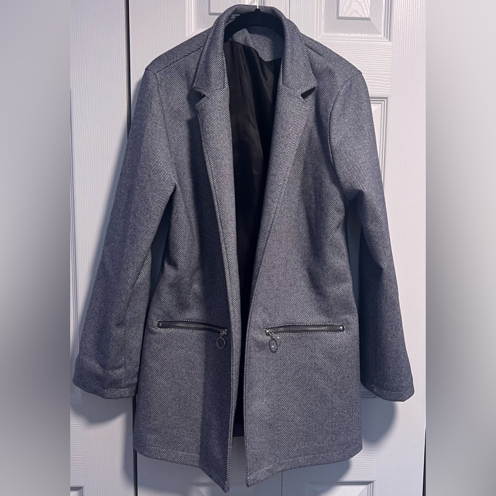 Women's Blue/Gray Open Blazer